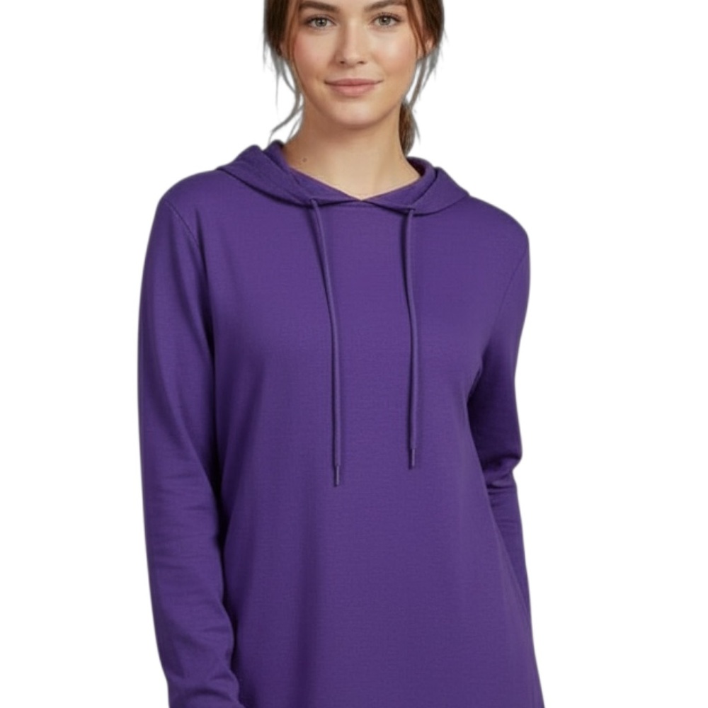 ORIGINAL USE Purple Tie Hoodie Long Sleeve Minimalist Streetwear Womens SZ Small